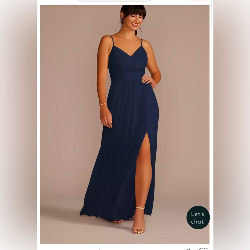David’s Bridal Women’s Marine Blue Spaghetti Straps Maxi Dress.  Size 10 SKU 323